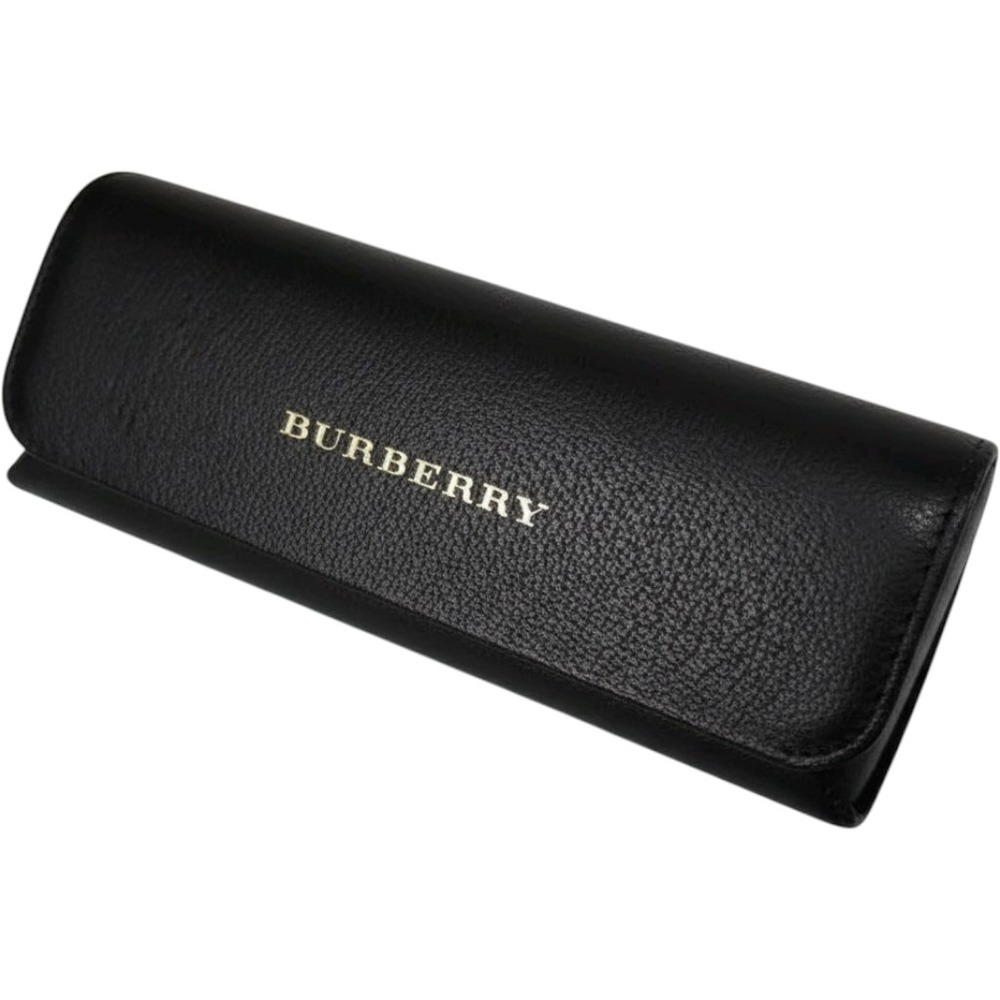 Burberry Black Pebbled Leather Sunglasses Case Gold Logo Hard Shell Eyewear Case